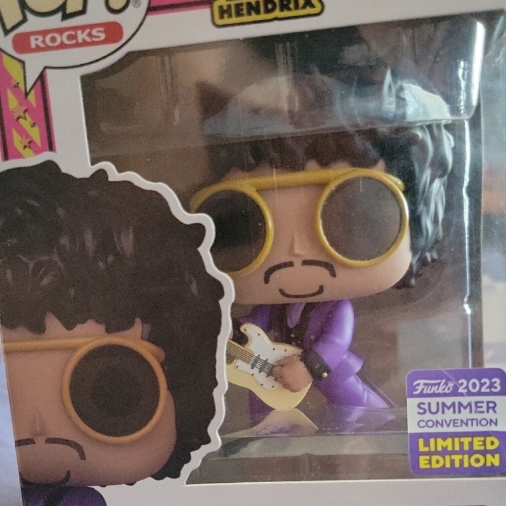 Funko Jimi Hendrix Pop! Vinyl Figure Purple Outfit with Gold Sunglasses